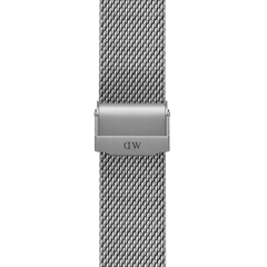 Close-up of the Smartwatch Strap Sandblasted Mesh Silver, showing the sandblasted stainless steel mesh band and adjustable clasp for a secure, comfortable fit.