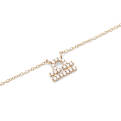 Crystal Zodiac Chain Necklace Gold featuring a Libra zodiac pendant adorned with sparkling crystals on a fine gold chain, crafted for a refined and modern style.