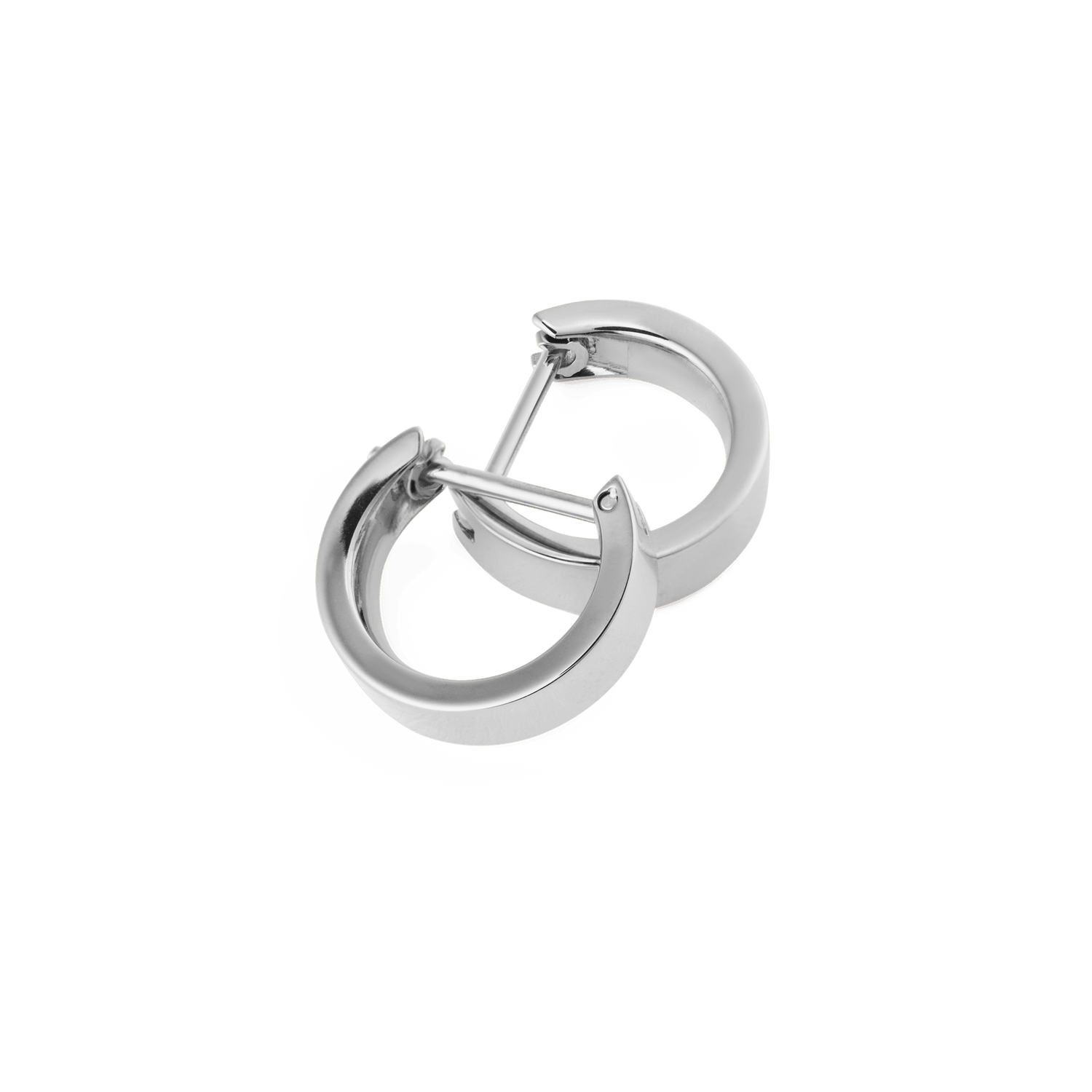 Line Earring Polished Silver 3.5mm pair featuring a sleek, minimalist hoop design with a polished silver finish and secure latch-back closure, crafted from hypoallergenic stainless steel.