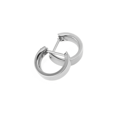 Line Earring Polished Silver 3.5mm pair featuring a sleek, minimalist hoop design with a polished silver finish and secure latch-back closure, crafted from hypoallergenic stainless steel.