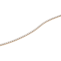 Close-up of the Classic Tennis Necklace Rose Gold, highlighting the individually set sparkling stones and the elegant rose gold chain.