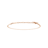 Slim rose gold Flat Chain Bracelet RG with a minimalist chain design, adjustable length, and secure clasp, crafted from stainless steel with a smooth, polished finish.