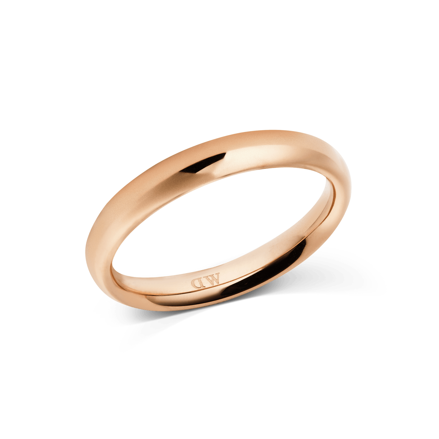 Arch Ring Rose Gold 3.5mm features a smooth, rounded band with a polished rose gold finish, crafted from stainless steel for a timeless and elegant look.