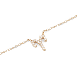 Gold chain necklace featuring a fixed Aries zodiac pendant, set with sparkling crystals for a refined and personal touch.