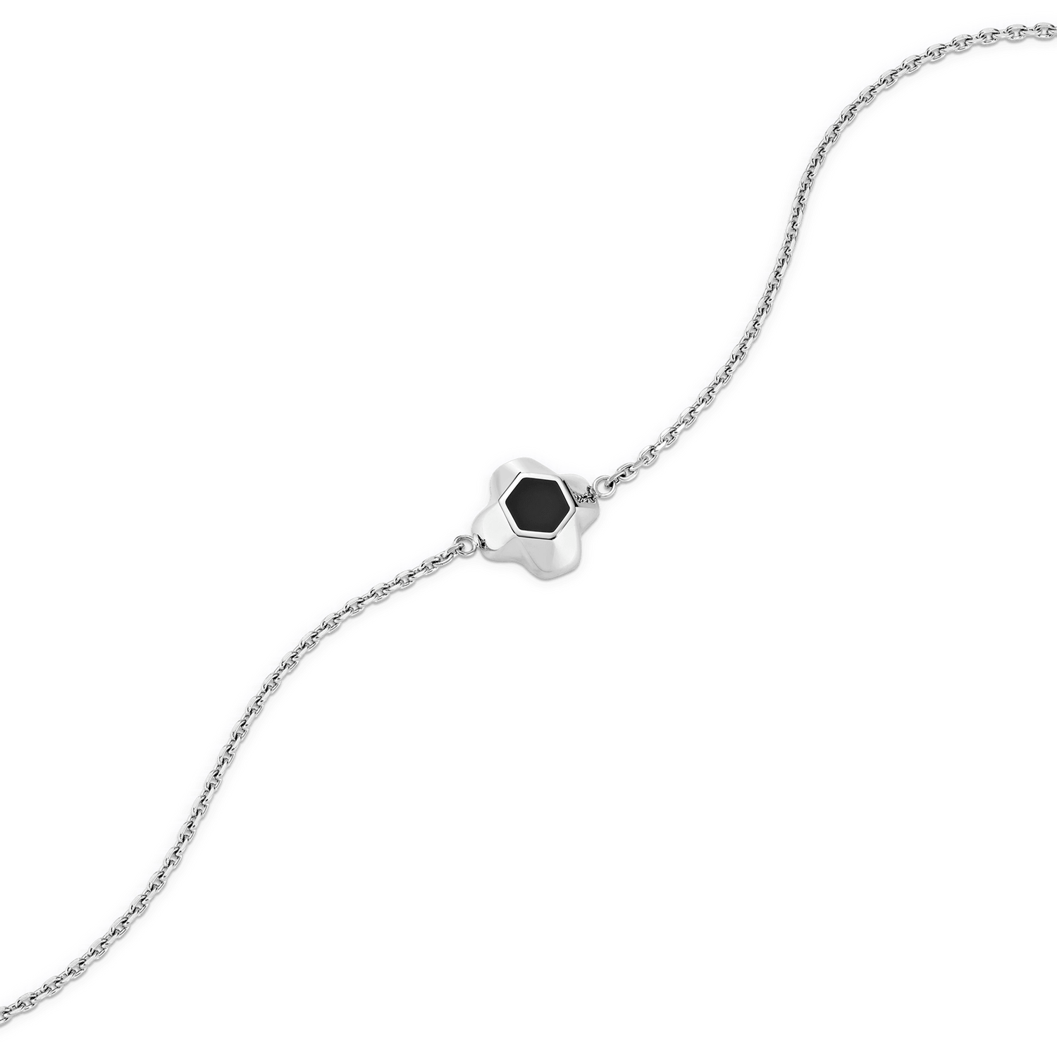 North Star Bracelet 1 Small Black Enamel Silver