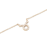 Gold chain necklace with a fixed Taurus zodiac pendant, featuring hand-placed crystals for a sparkling and refined finish.