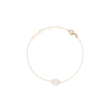 Delicate gold chain bracelet featuring a Cancer zodiac charm set with sparkling crystals, adjustable sizing rings, and a secure lobster clasp.