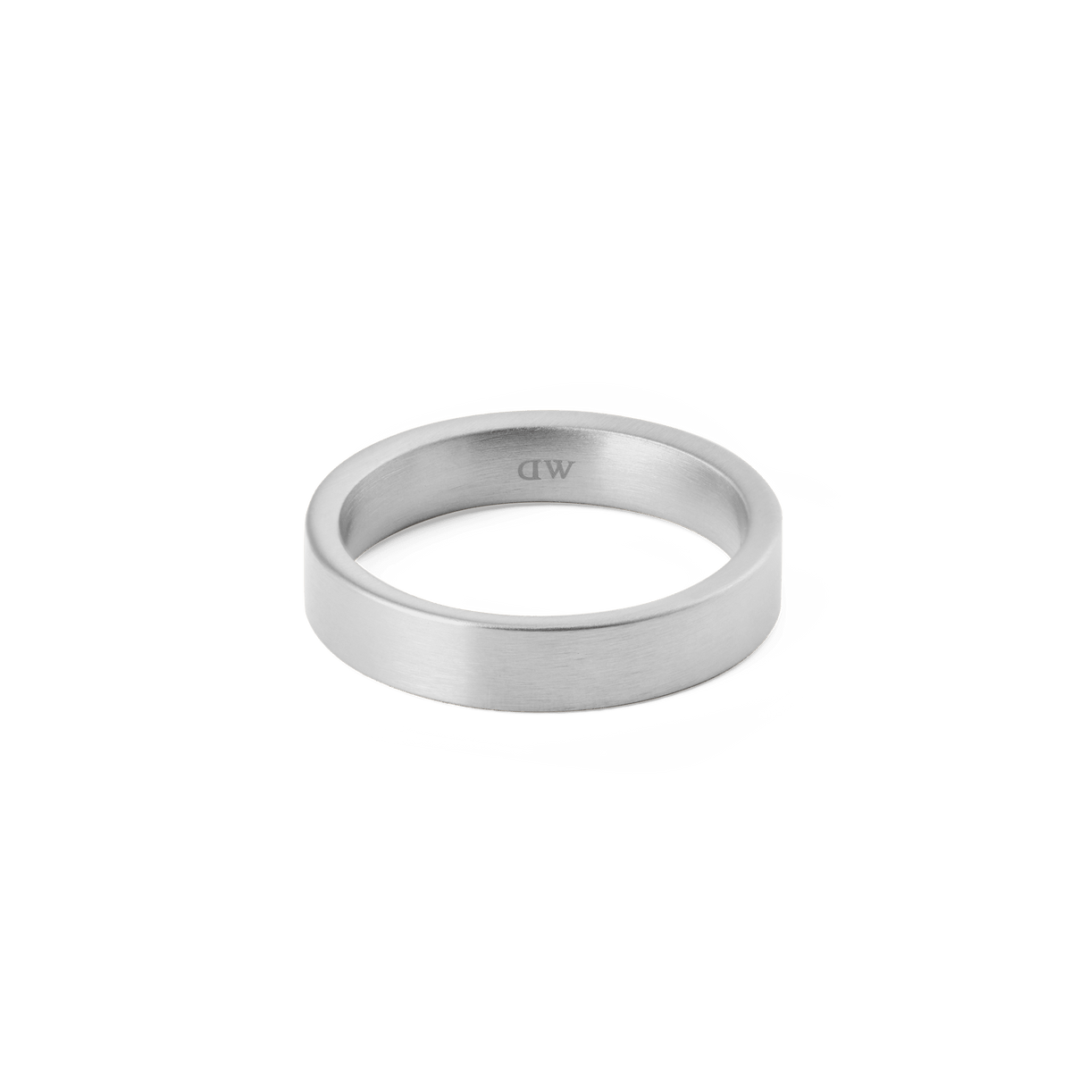 Line Ring Brushed Silver 4.5mm with a smooth, brushed finish and minimalist design, made from durable stainless steel for everyday wear.