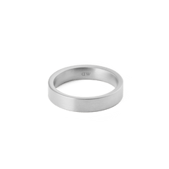 Line Ring Brushed Silver 4.5mm with a smooth, brushed finish and minimalist design, made from durable stainless steel for everyday wear.