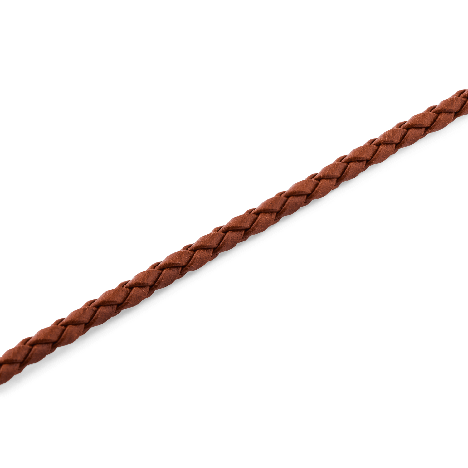 Close-up view of the Daniel Braided Leather Bracelet St Mawes 2.8 Gold, showing the slim, warm brown braided leather detail.