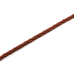 Close-up view of the Daniel Braided Leather Bracelet St Mawes 2.8 Gold, showing the slim, warm brown braided leather detail.