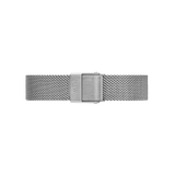 Sterling Strap Silver mesh watch strap in stainless steel, featuring a fine woven texture and a sturdy fold-over clasp, ideal for updating your timepiece with a modern, comfortable fit.