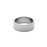 Line Ring Brushed Silver 8mm featuring a wide brushed silver band with clean lines and a polished inner curve, crafted from stainless steel for a modern minimalist look.