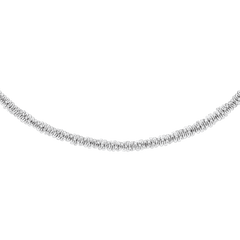 Silver Twisted Chain Necklace S featuring slim, intricately twisted links and a polished finish, designed for a refined, modern look.