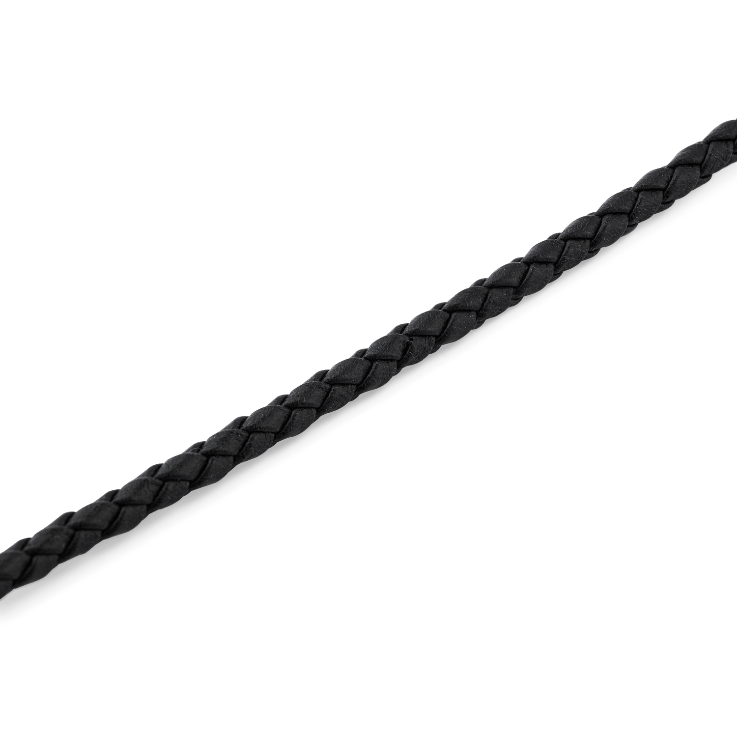Close-up of the Daniel Braided Leather Bracelet Sheffield 2.8 Gold, highlighting the slim, tightly woven black leather band and its refined texture.
