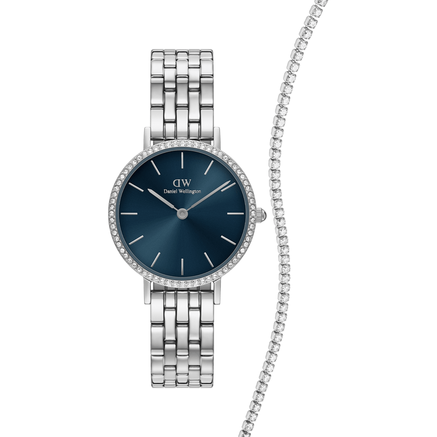 Petite Bezel Arctic & Tennis Necklace