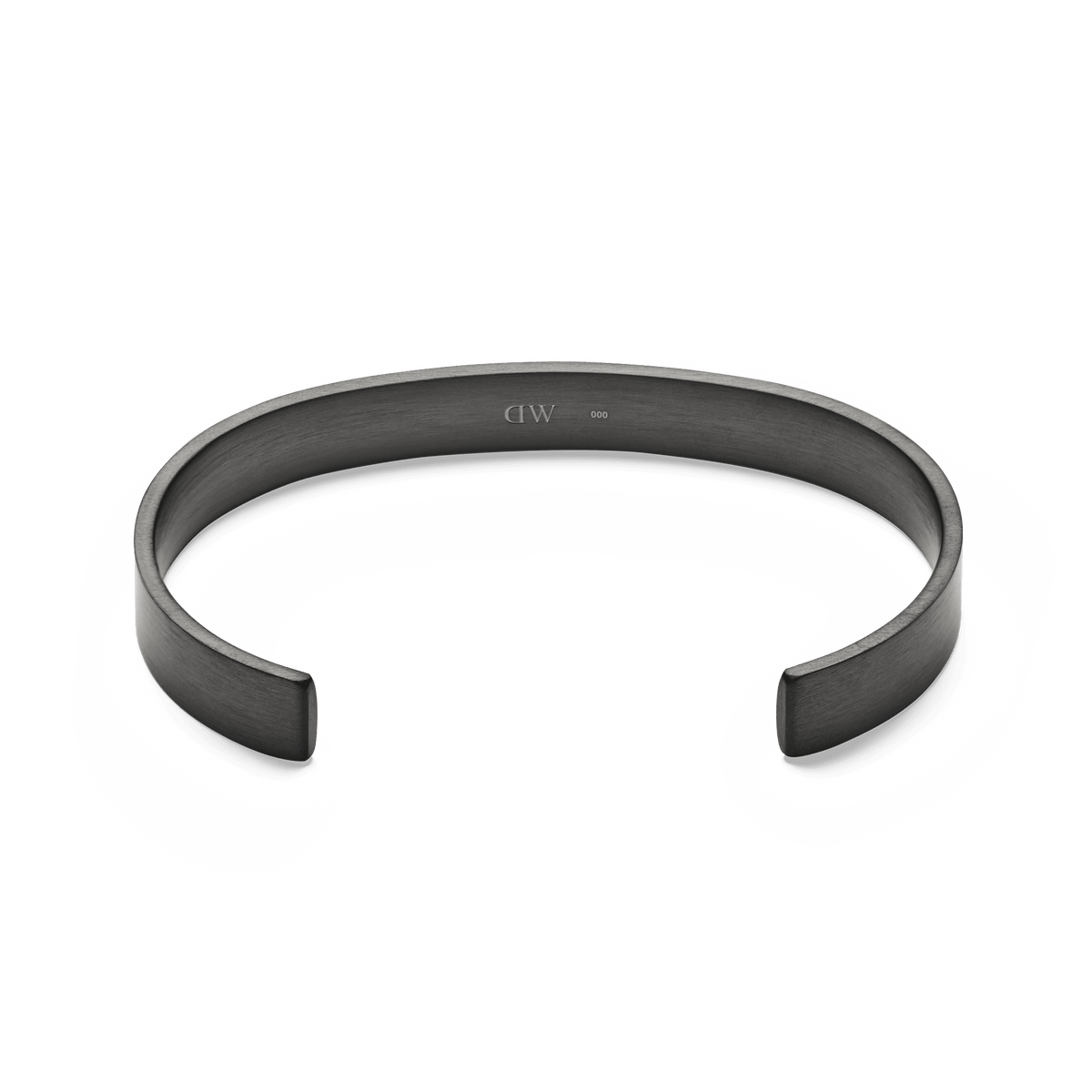 Line Cuff Brushed Graphite open cuff bracelet with a smooth brushed graphite finish, showing the inner side and minimalist design suitable for both men and women.