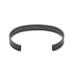 Line Cuff Brushed Graphite open cuff bracelet with a smooth brushed graphite finish, showing the inner side and minimalist design suitable for both men and women.