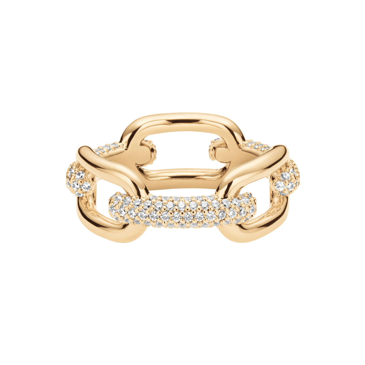 Crystal Link Ring Gold