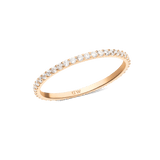A slim rose gold eternity ring featuring a continuous row of white cubic zirconia crystals set in a delicate 1.4 mm band, crafted for a refined and modern look.