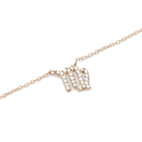 Gold chain necklace featuring a Virgo zodiac pendant set with sparkling crystals, crafted in stainless steel with PVD gold plating for a refined, elegant look.