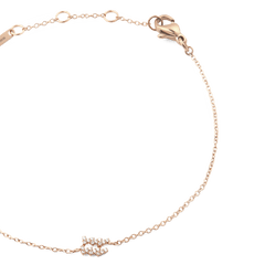 Crystal Zodiac Chain Bracelet Rose Gold with a slim rose gold chain, adjustable sizing rings, and a sparkling crystal zodiac pendant for a refined and personalised jewellery accent.
