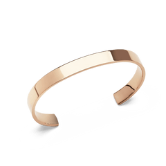 Line Cuff Polished Rose Gold bracelet with a slim, open-ended design and a high-shine rose gold finish, crafted from stainless steel for a modern, minimalist look.