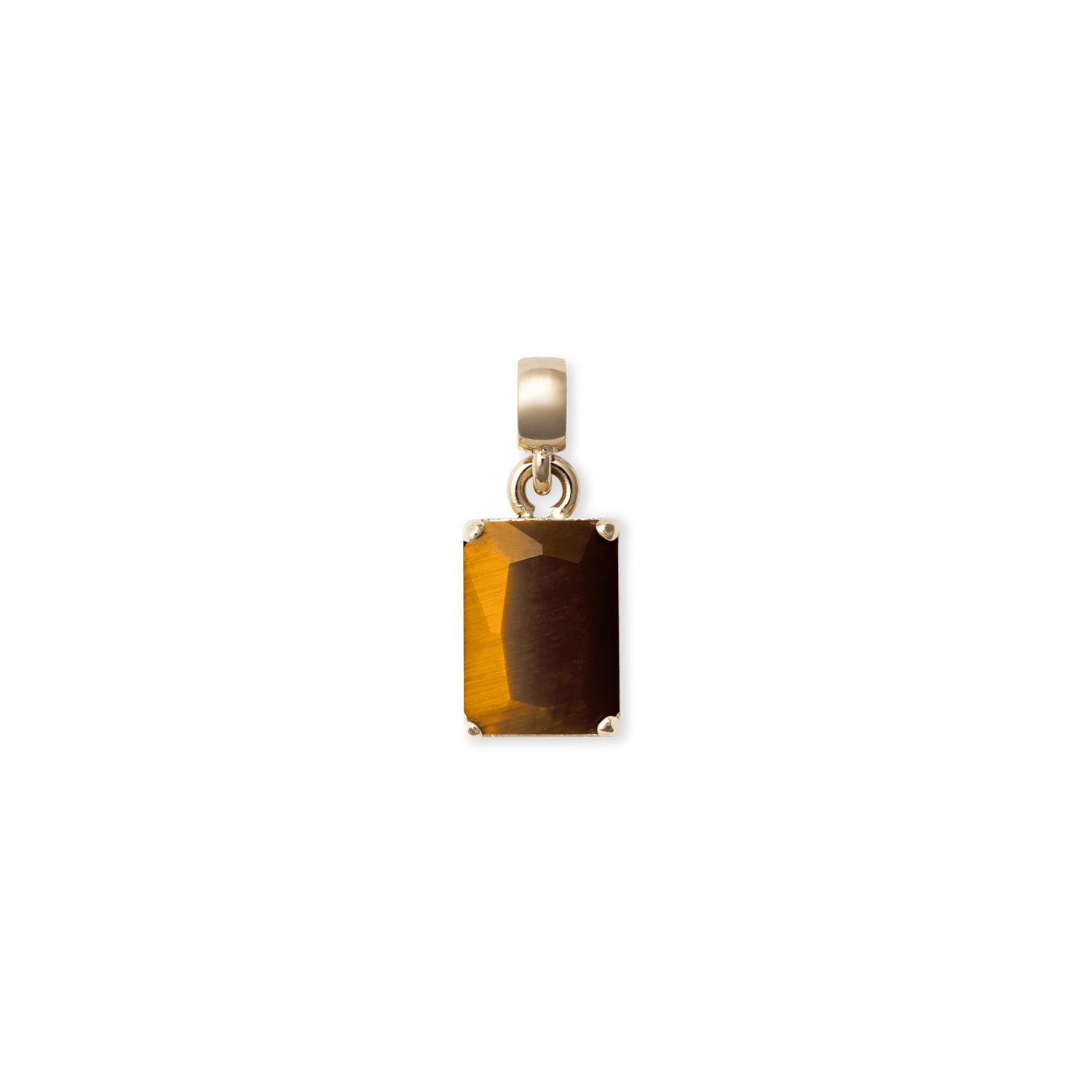 Tiger eye Octagon Gold Charm