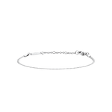 Flat Chain Bracelet S in polished silver stainless steel, featuring a delicate chain design with adjustable rings and a secure clasp for petite wrists.