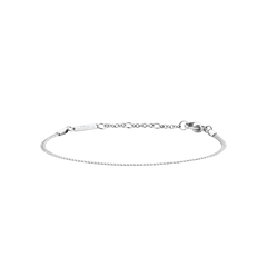 Flat Chain Bracelet S in polished silver stainless steel, featuring a delicate chain design with adjustable rings and a secure clasp for petite wrists.
