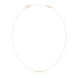 Delicate rose gold necklace featuring a slender bar pendant set with sparkling white cubic zirconia crystals, displayed on a fine adjustable chain.
