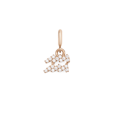 Rose gold Zodiac Watch Charm featuring the Aquarius zodiac symbol, adorned with sparkling cubic zirconia crystals and a minimalist clasp for easy attachment to watches or bracelets.