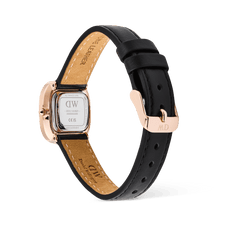 Rear view of the Margot Sheffield Unitone Sunray Rose Gold ladies watch, showing the polished rose gold case back, genuine leather strap, and rose gold pin buckle designed for petite wrists.