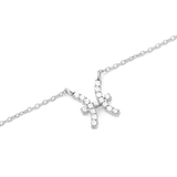 Crystal Zodiac Chain Necklace Silver featuring a Pisces zodiac pendant, crafted in stainless steel and set with hand-placed sparkling crystals on a fine silver chain.