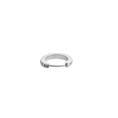 Crystal Hoop Earring Silver with a closed clasp, featuring a sleek stainless steel hoop and sparkling cubic zirconia crystals for a refined, minimalist style.