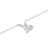 Crystal Zodiac Chain Necklace Silver featuring a Capricorn zodiac pendant crafted in silver and set with sparkling hand-set crystals on a fine chain.