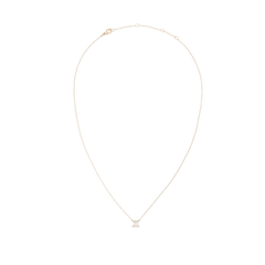 Fine gold chain necklace with an adjustable length, featuring a Gemini zodiac pendant set with small crystals, crafted in stainless steel with PVD gold plating.