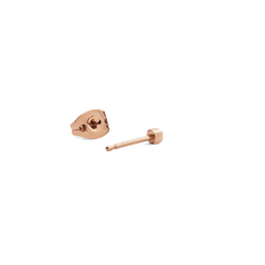 Crystal Stud Rose Gold earring shown with its butterfly back and post, highlighting the PVD plated rose gold finish and minimalist design suitable for sensitive ears.