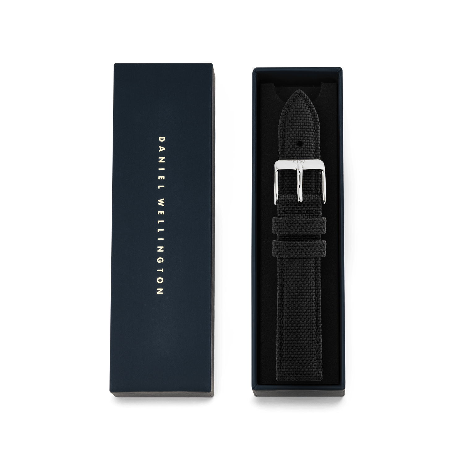 Black Canvas Strap Silver