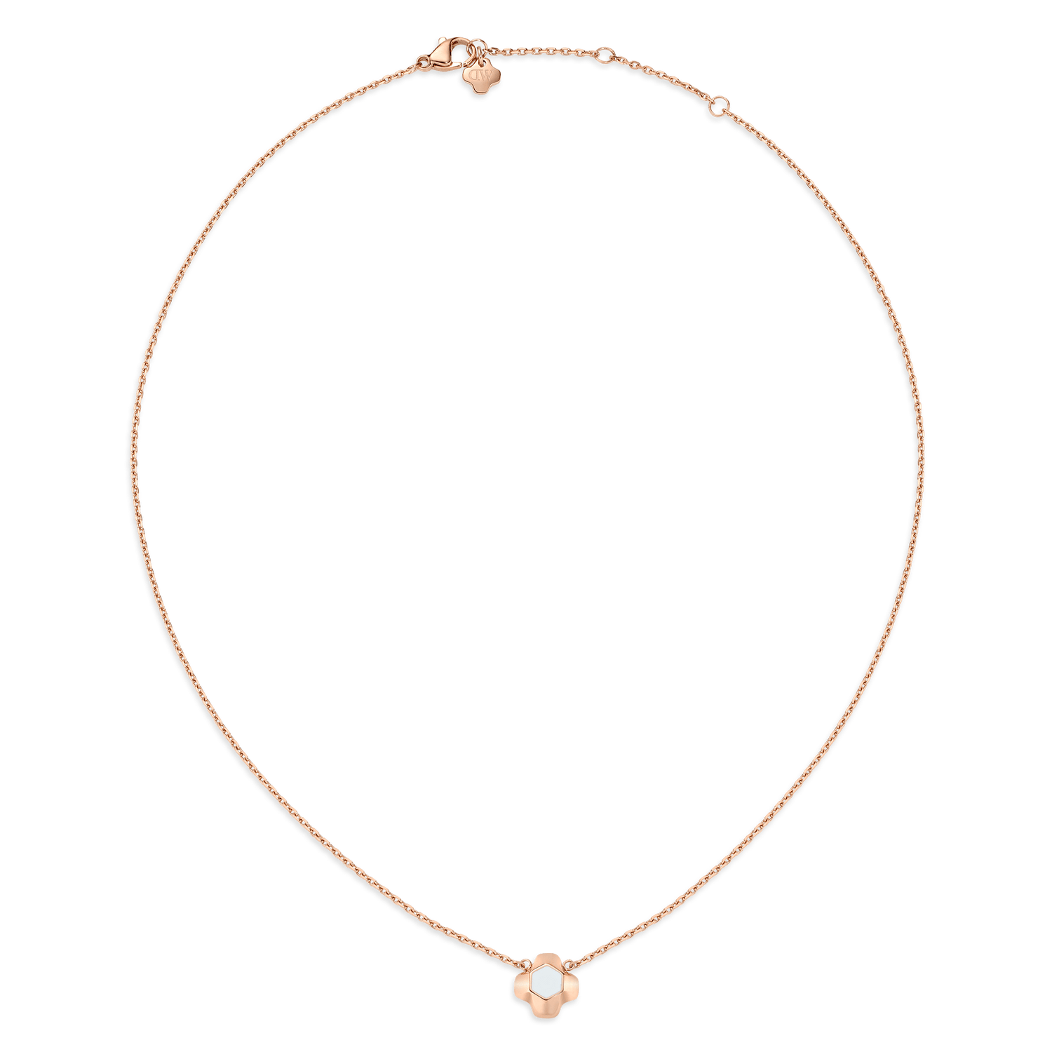 North Star Necklace 1 Small White Enamel Rose Gold