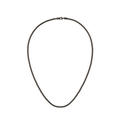 Graphite-tone mesh chain necklace with a bold width and polished finish, featuring a secure lobster clasp and a minimal, modern design suitable for everyday wear.