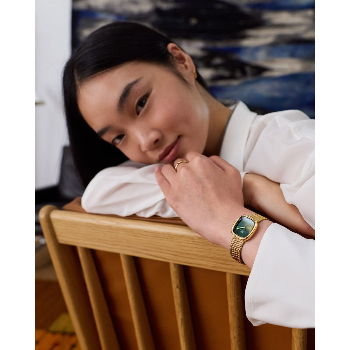 Margot Braided Mesh Emerald Gold