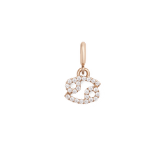 Cancer zodiac watch charm in rose gold, adorned with cubic zirconia crystals and a delicate, modern design ideal for Daniel Wellington watches or bracelets.