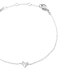 Crystal Zodiac Chain Bracelet Silver featuring a fine adjustable chain, lobster clasp, and a sparkling zodiac charm set with hand-placed crystals.