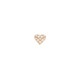Crystal Heart Stud Gold earring featuring a petite heart-shaped design in gold, set with nine sparkling cubic zirconia crystals for a delicate, elegant finish.