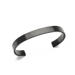 Line Cuff Brushed Graphite minimalist bracelet with a slim, open cuff design and a softly textured brushed graphite finish, crafted from durable stainless steel.