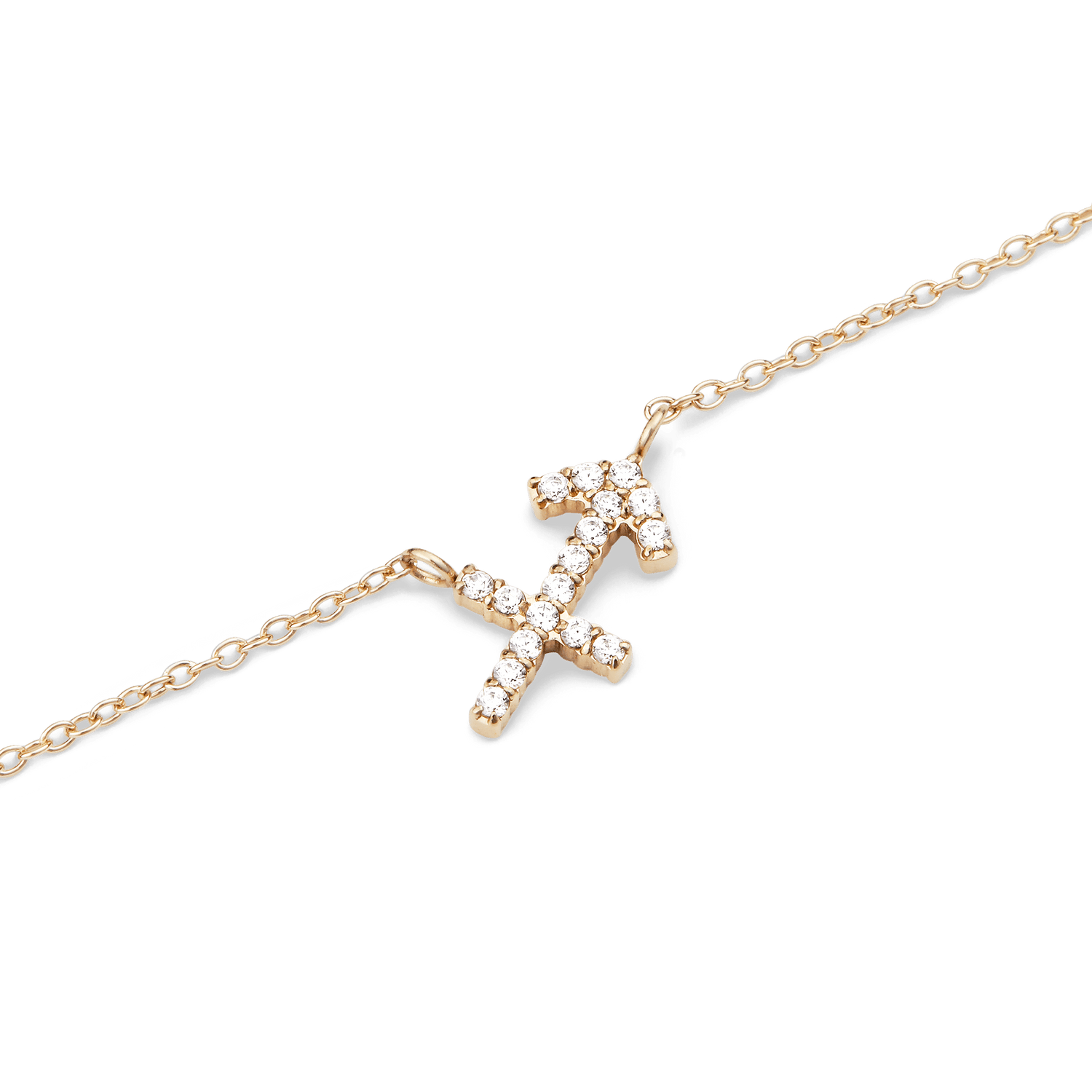 Crystal Zodiac Chain Necklace Gold