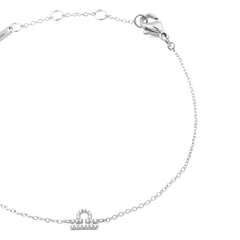 Crystal Zodiac Chain Bracelet Silver with a fine adjustable chain and a Libra zodiac charm set with sparkling crystals, finished with a secure lobster clasp.