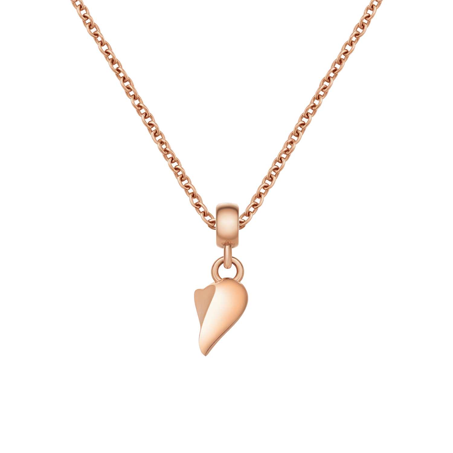 Broken Heart Charm Rose Gold