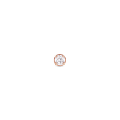 Crystal Stud Rose Gold earring featuring a petite cubic zirconia crystal in a rose gold claw setting, showcasing minimalist design and refined elegance suitable for everyday wear.
